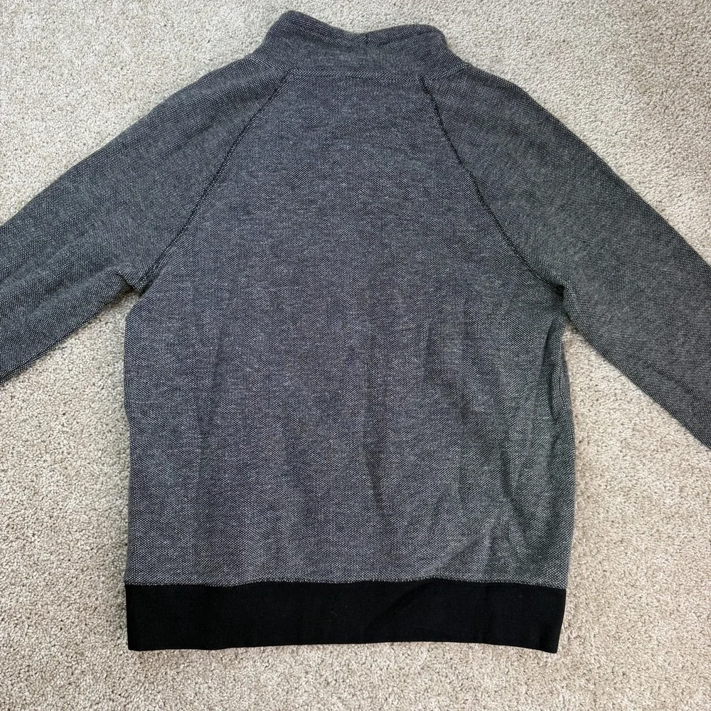Banana Republic Sweater Mens Large Gray Cotton Polyester Mock Neck Pullover